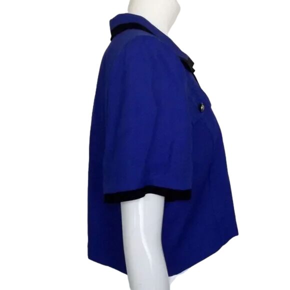 new JULIAN TAYLOR Jacket, 16, Navy Blue/Black Trim, Waist length, Shoulder pads - Picture 7 of 16